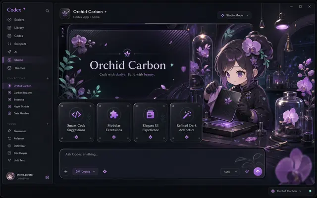 Pratinjau palet Orchid Carbon