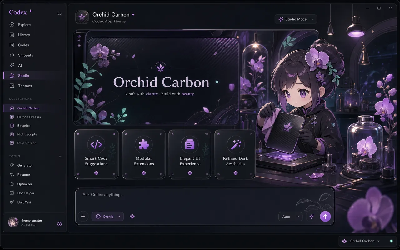 Orchid Carbon palette preview