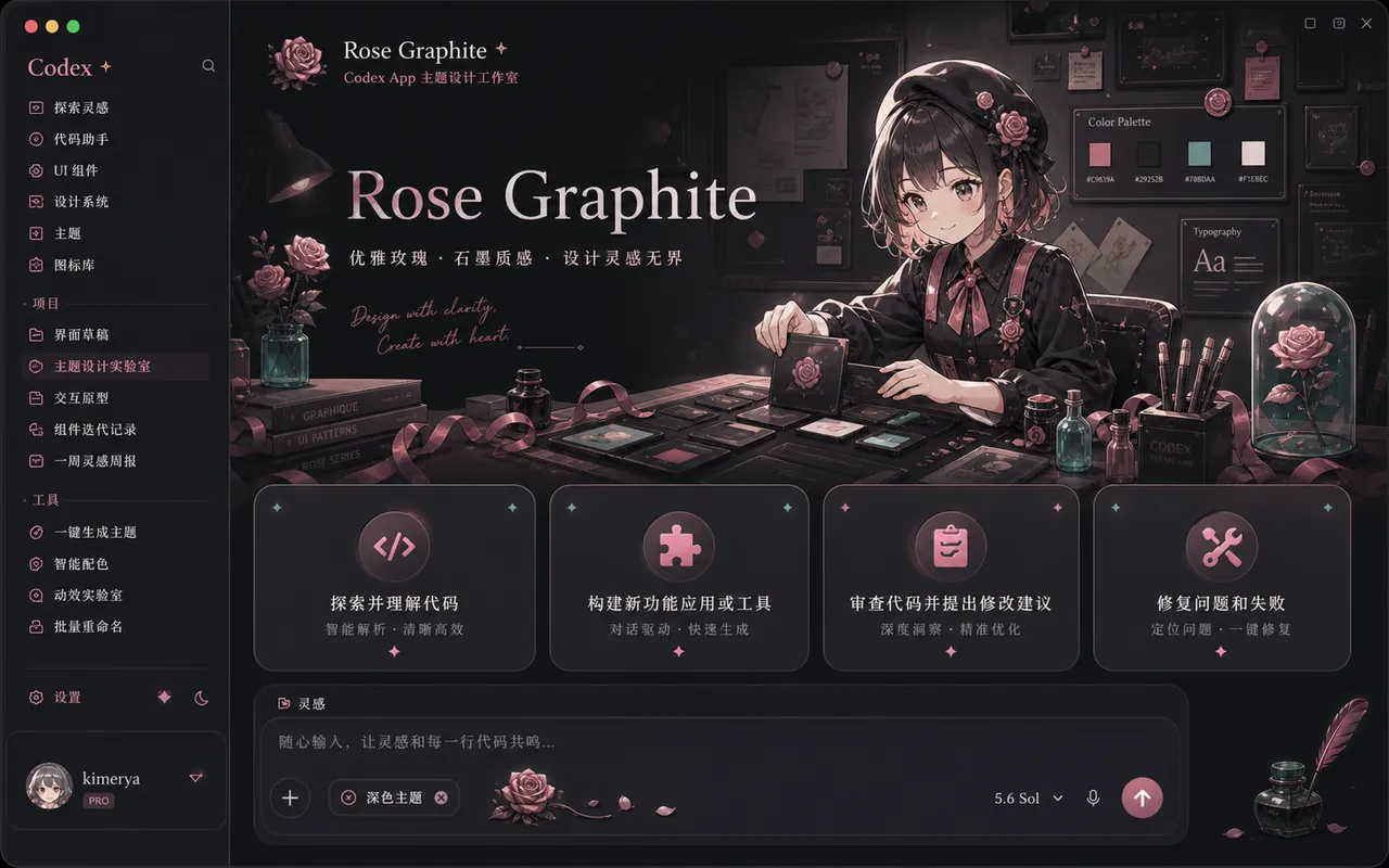 Rose Graphite palette preview